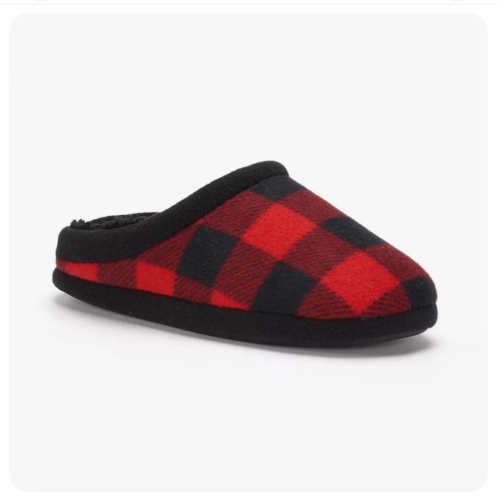 Cuddl Duds Buffalo checked red and black Boys slipper - new with tags large boy - Picture 3 of 6